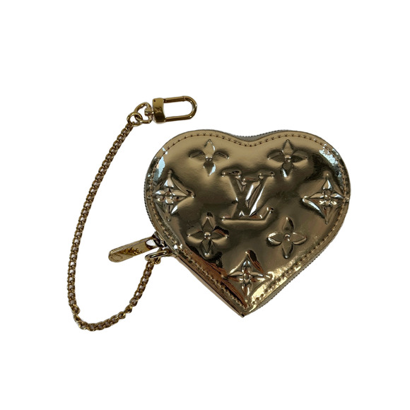Louis Vuitton Handbags - Louis Vuitton Vintage Gold Miroir Mirror Monogram Heart Coin Bag Charm Pouch